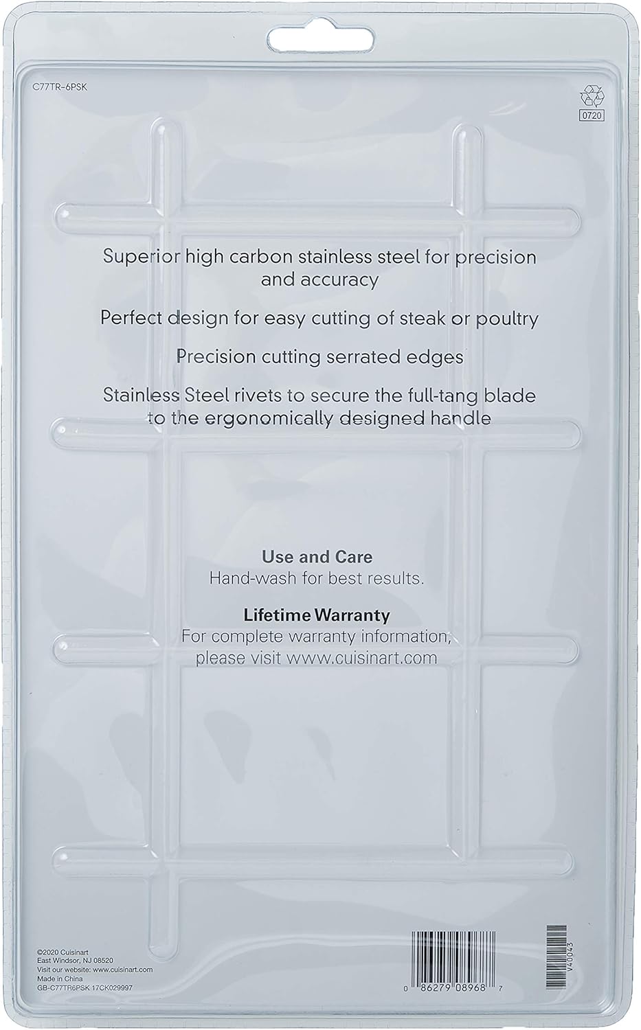 Cuisinart C77TR-6PSK Triple Rivet Collection 6-Piece Steak Knife Set, Black: Kitchen & Dining