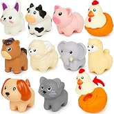NAODONGLI Montessori Farm Animals for Toddlers 18+Month,Early Educational Little People Animals Figurines Learning Fine Motor Matching Games Easter Basket Stuffers Gift for Boys Girls