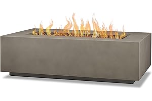 Real Flame Aegean 50" Square Propane or Natural Gas Outdoor Fire Pit Table - Stainless Steel Burners with Lid, Natural Gas Co