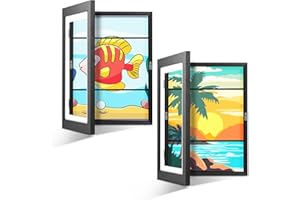 2 Pack Kids Artwork Display A3 Picture Frame, 34 x 46cm Kids Art Frame, Changeable Childrens Artwork Display for Bedroom, Liv