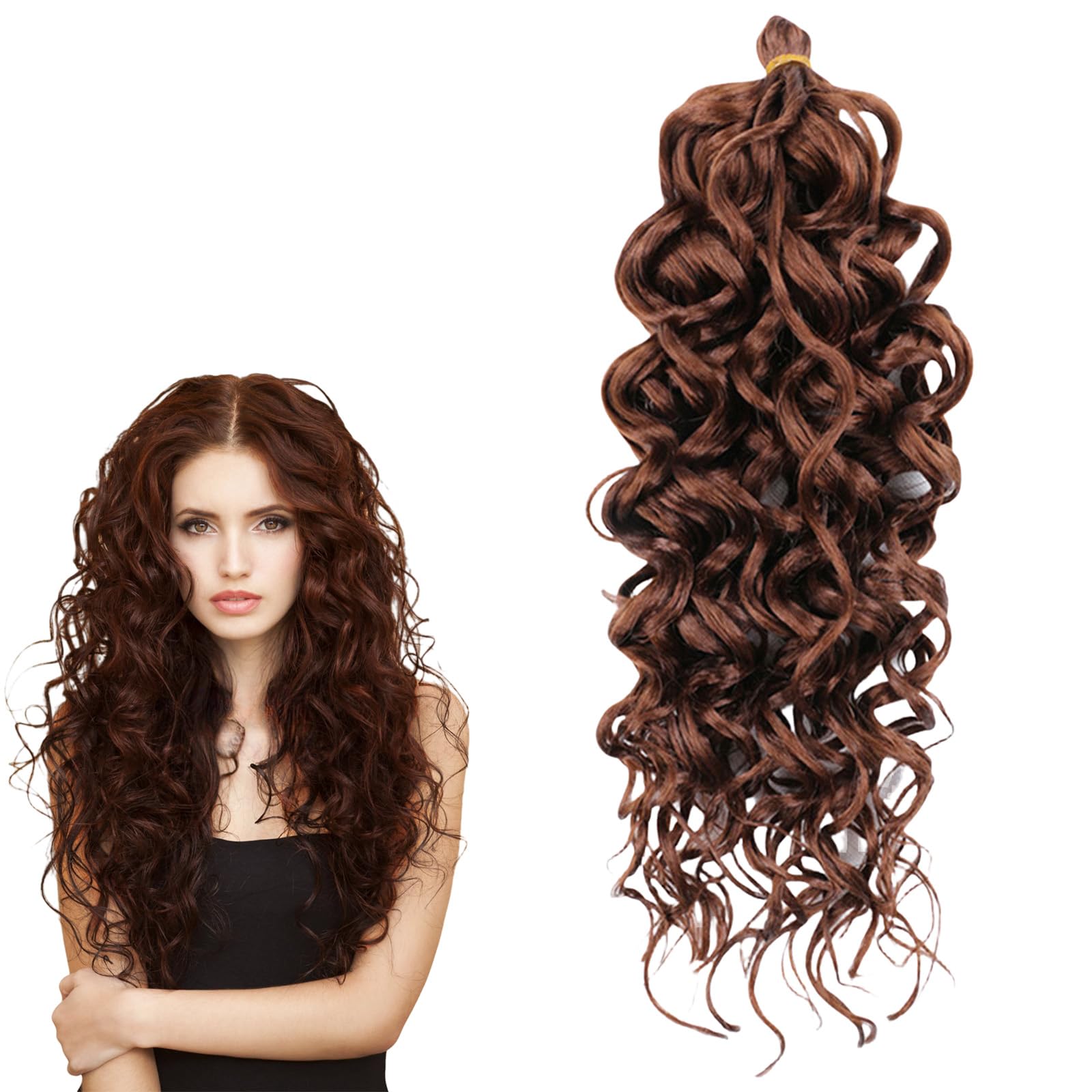 Curly Hair Extension Crochet Hair Extensions for Women Brown Hair Extension Braids Afro Fluffy Hairpieces 1120