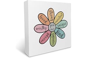 KU-DAYI Inspirational Affirmation You are Wood Box Sign, Rustic Farmhouse Wood Block Plaque Decor for Home Girls Kids Room College Dorm Wall Desk Shelf Decoration
