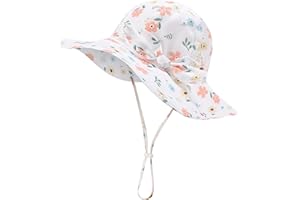 URBAN VIRGIN Baby Toddler Infant Girls Bucket Sun Hats Protection Beach UPF 50+ Toddler Wide Brim Bucket Summer Hats