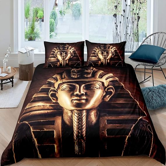 Ancient Egypt Duvet Cover Egyptian Golden Mask Bedding Set