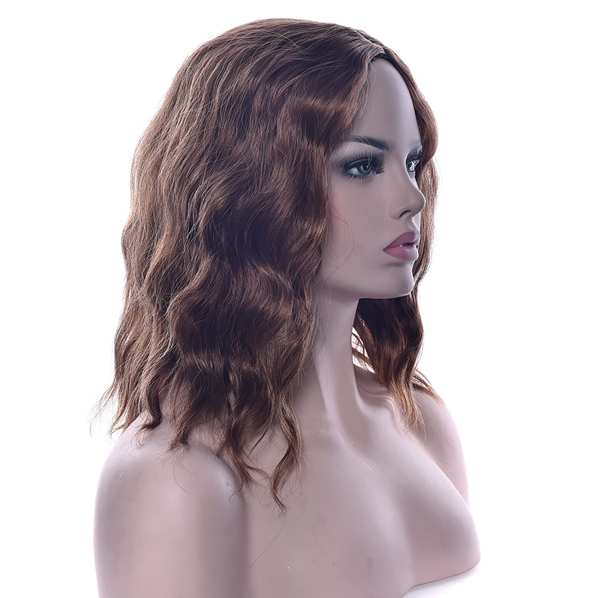 IMISSU Short Afro Curly Hair Wigs Cosplay Wig Halloween Costume Party Headwear for Women (Light Brown)