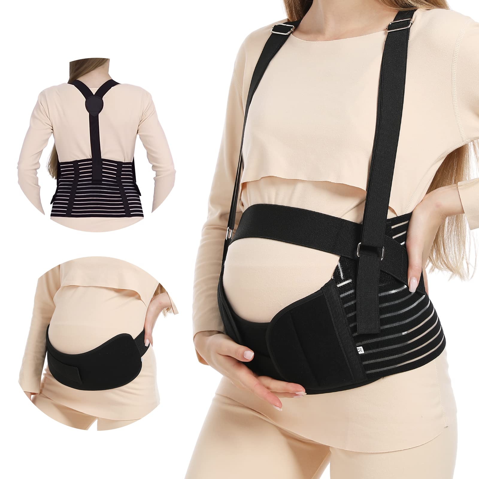 Photo 1 of ****DOSENT HAVE SHOLDER STRAPS*****Evolway Maternity Belt for Pregnancy Support and Postpartum Pelvic Recovery - Breathable Abdominal Binder with Detachable Shoulder Strap, Adjustable Sizes and Machine Washable (Black, XXL)