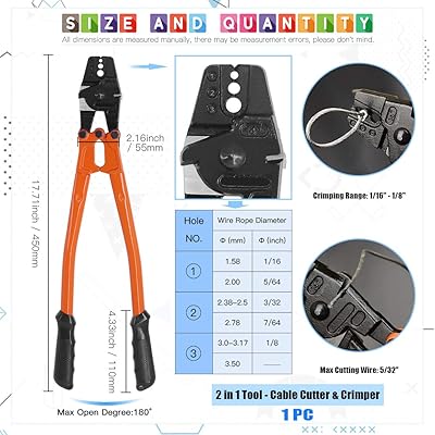 Buy Glarks 132pcs 14 Long 1 16 5 64 3 32 7 64 1 8 Inch Wire Rope Crimping Tool With Wire Rope Crimp Ferrules Stainless Steel Cable Thimbles And Anti Cutting Gloves Online In Kazakhstan B09ts9yc