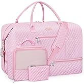 Weekender Bag for Women, Travel Duffel Bag Carry On Overnight Bag with Shoe Compartment Large Nylon Travel Weekend Tote Bag