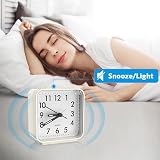 Brifit Silent Alarm Clock Bedside Battery Powered No Ticking Large Display view 7