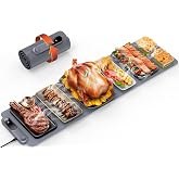FEPPO Warming Mat for Food, Extra-Long Size 42"x12", Fast Full-Surface | Heating Food Warming Mat with 6-Hour Timer &amp; 19-Level Temperature Control, Roll Up Food Warmers for Parties Buffet