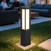 VZVI 32" Solar Pathway Light, 3000K Bollard Lights Outdoor, IP65 Waterproof | Modern Driveway Lights, Aluminum Landscape Path Light, Tall Solar Lamp, Solar Lantern light post for Patio Commercial Walkway