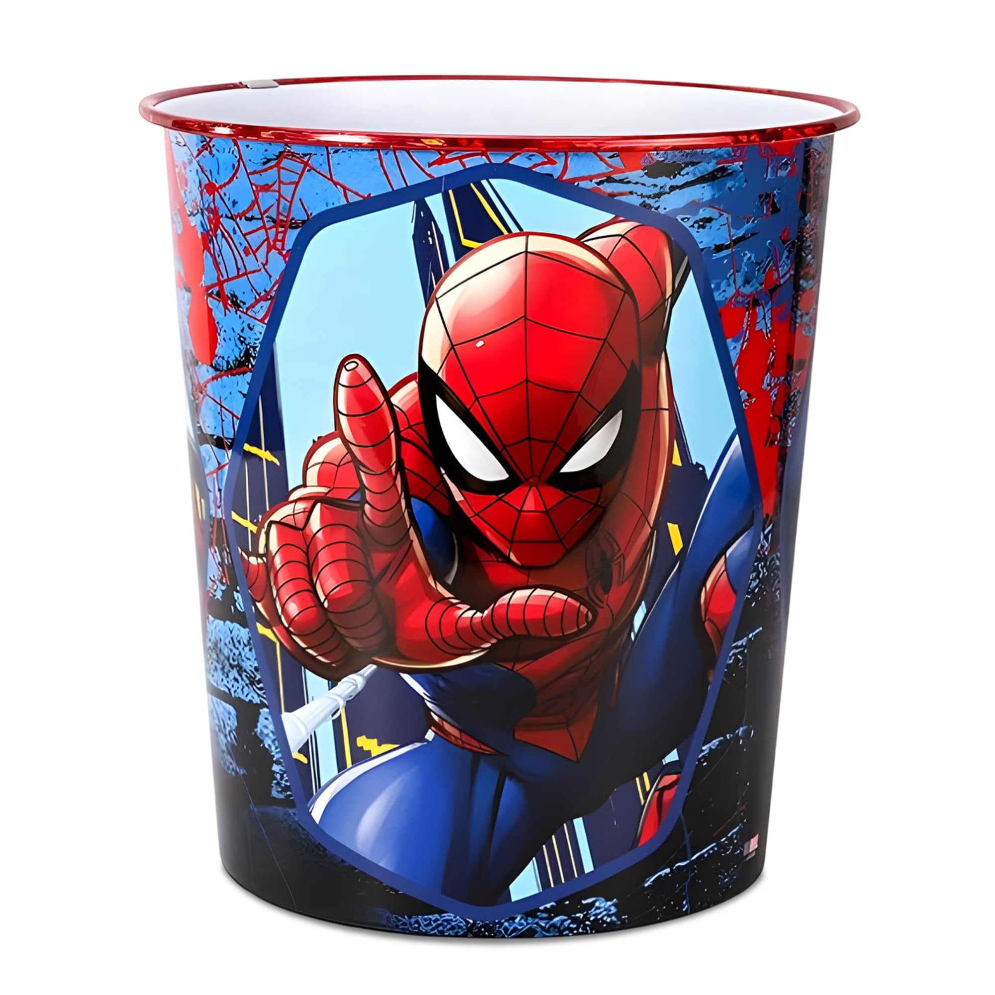Zawadi Global Spiderman Kids Childrens Waste Bucket Paper Bin Basket for Bedroom Study Desk Dustbin