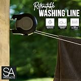 SA Products Wall Mounted Twin Cable Retractable Washing Line 30m view 2