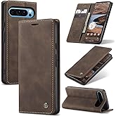 WAWZ for Google Pixel 10 Pro XL 6.8", Pixel 9 Pro XL 6.8" Flip Fold Leather Wallet Case with Credit Card Slot and Kickstand Magnetic Closure Protective Cover (Coffee)