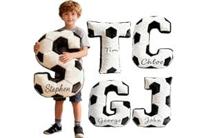 OAEUQ Personalized Soccer Letter Pillow with Custom NameLetter Pillow for Kids Bedroom Decor Sports Gifts for Soccer Players 