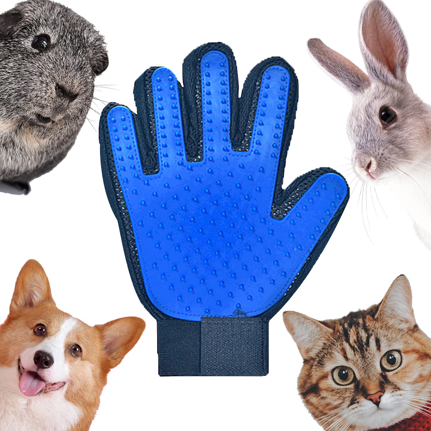 DEEDPF Pet Brush Glove, Pet Glove, Massage Glove, Long Hair, Short Hair, Cat, Dog, Guinea Pig, Horse, Rabbit, Beauty for Hair Removal