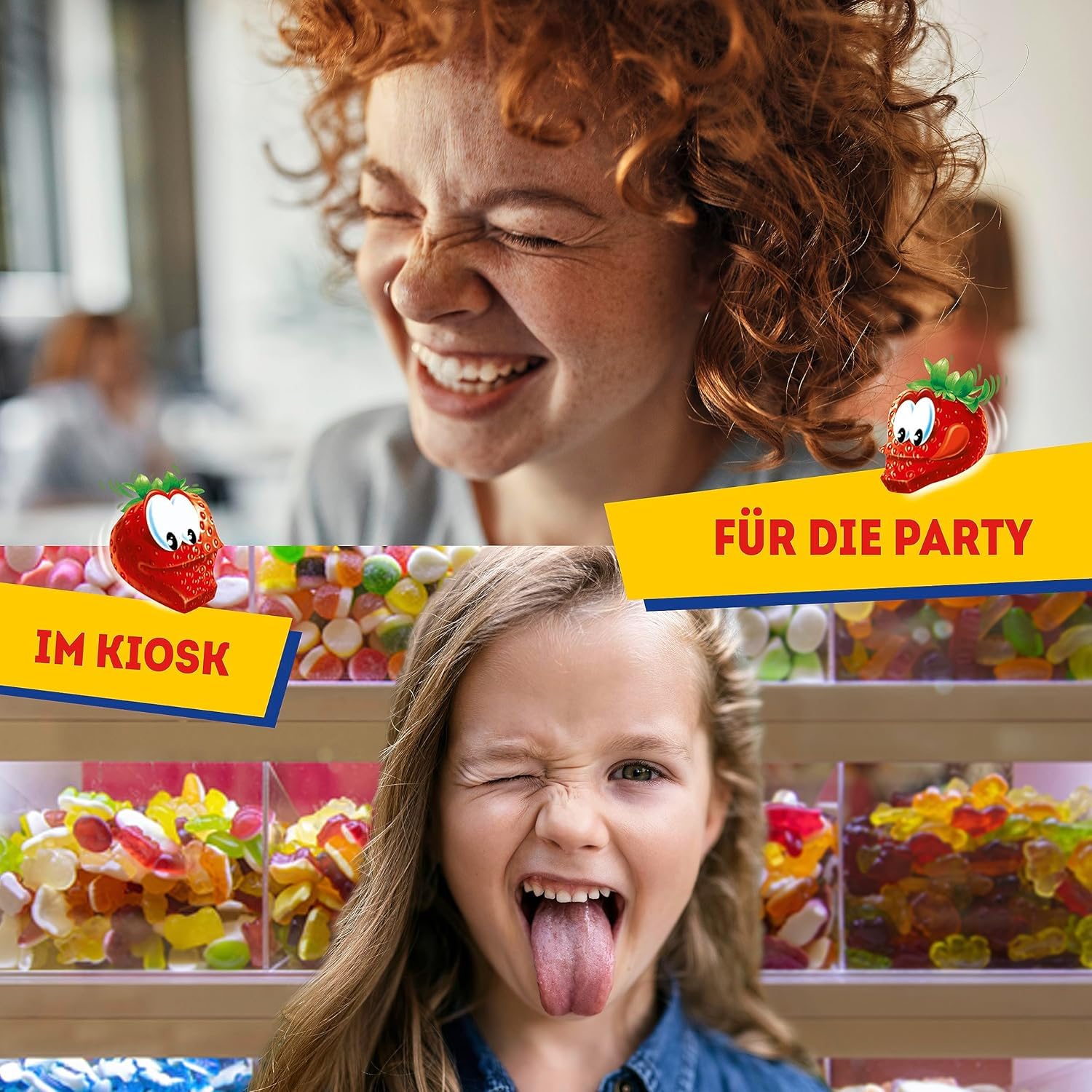 Center Shock Jumping Strawberry, Box mit 100 Kaugummis, extra-sauer mit Erdbeer-Geschmack, geeignet für Geburtstag, Pinata, Partys, Weihnachten und Halloween, 400g 6
