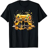 Gold Splash Video Game Controller Golden Gamer Gaming T-Shirt