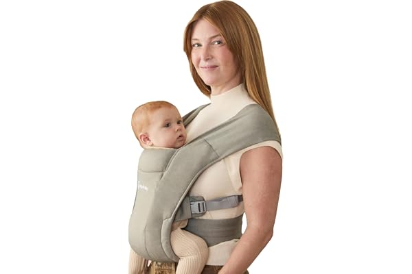 Ergobaby Embrace Newborn Baby Carrier for Infants 0-12 Months (7-25 lbs) - Ergonomic 2-Position Infant Carrier with Head and