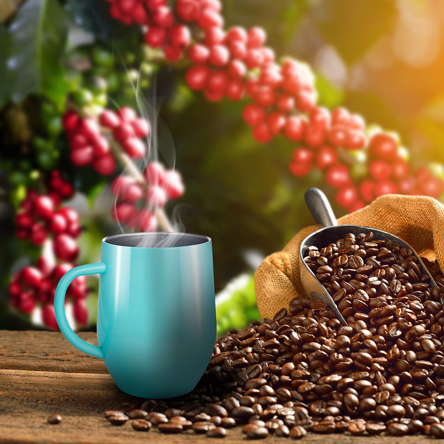 Insulated Wine Tumbler with Lid and Handle, Stainless Steel Insulated Stemless Glass Cup for Wine Water Coffee Drinks Champagne Cocktail at Home Party or Office, BPA Free