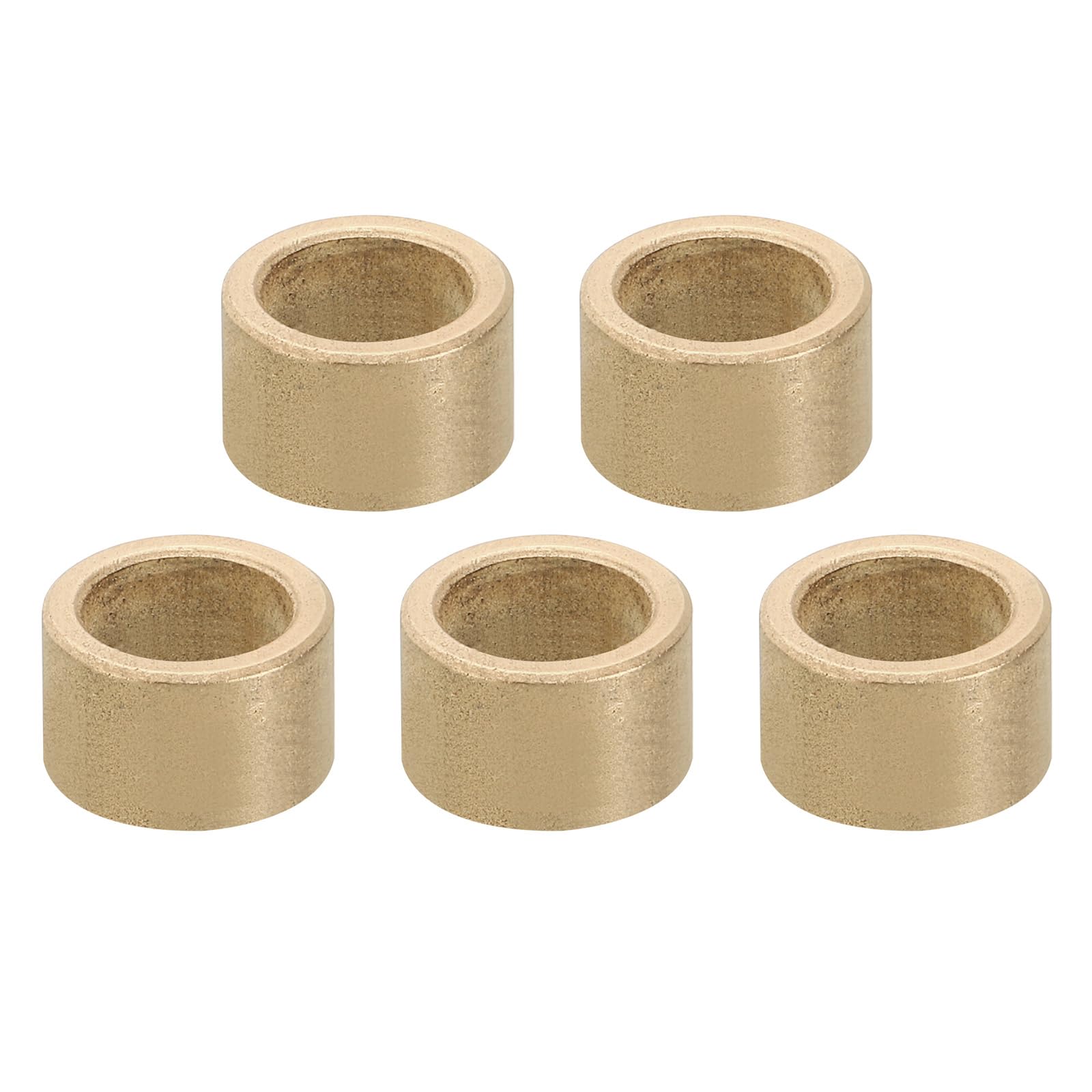 PATIKIL M10 Brass Spacers, 5 Pcs Metal Spacer Brass 10mm ID x 14mm OD x 9mm L Brass Spacers Screw Standoff for 3/8 Inch or M10 Screw