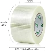 BOMEI PACK Crossweave Filament Tape 75mm x 50m 170µm Fibreglass Reinforced view 2