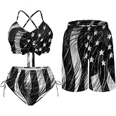 Gekhuqory Matching for Couples Hawaiian Women Tummy Control 2 Piece Swimsuit Men's Quick Dry Board Shorts