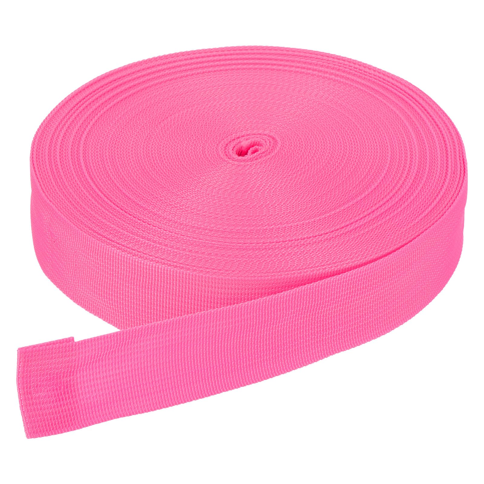 DMiotech 25 Yard x 1 1/2 Inch Width Nylon Webbing Strap Poly Flat Webbing Strapping for DIY Craft Backpack Strapping, Sewing, Outdoor Gear Repair, Rose Pink