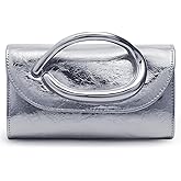 CARIEDO Flip Envelope Clutch for Women -Metal Handle Shoulder Crossbody Purse for Wedding Party