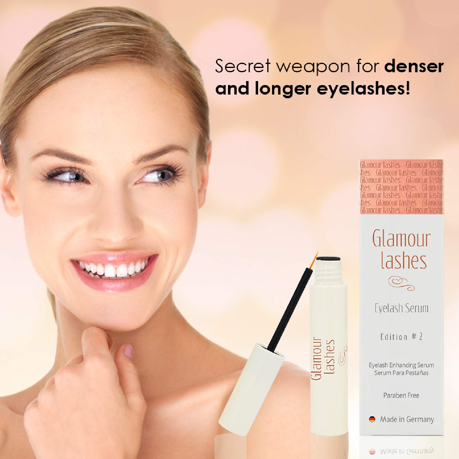 Eyelash Serum 4 ml. Glamor Lashes Edition #2 MADE IN GERMANY I Eyelash Booster I Eyelash Growth Serum |Eyelash Activating Serum