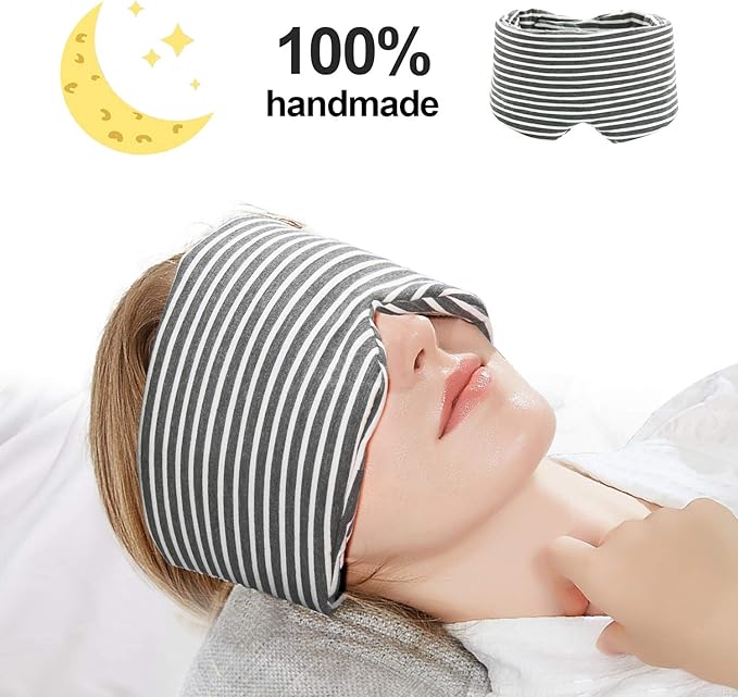 isnowood Cotton Sleep Mask 100 Handmade Light Blocking Eye Mask for Woman Man Kids