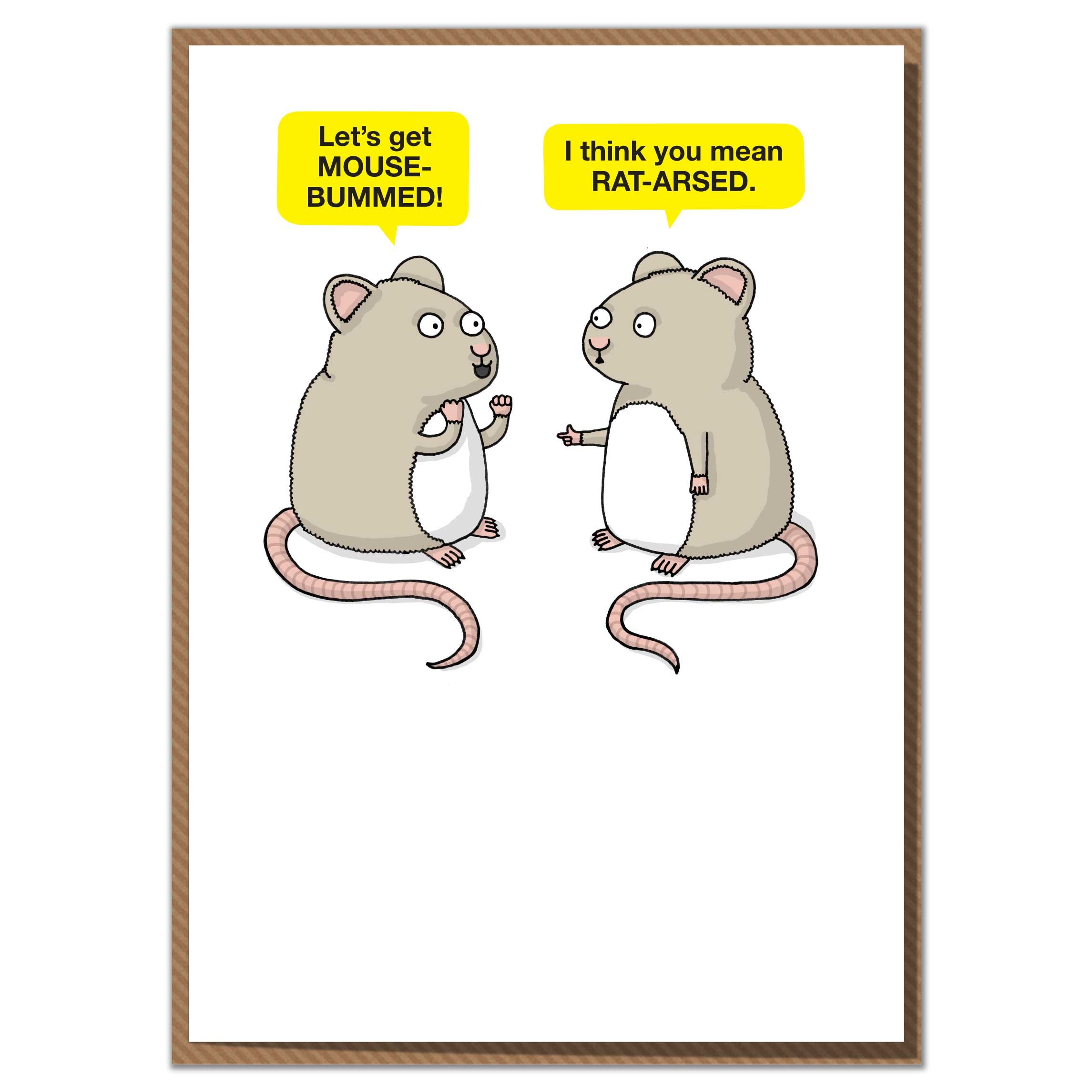 Mungo & Shoddy Mouse Bummed Funny Birthday Card