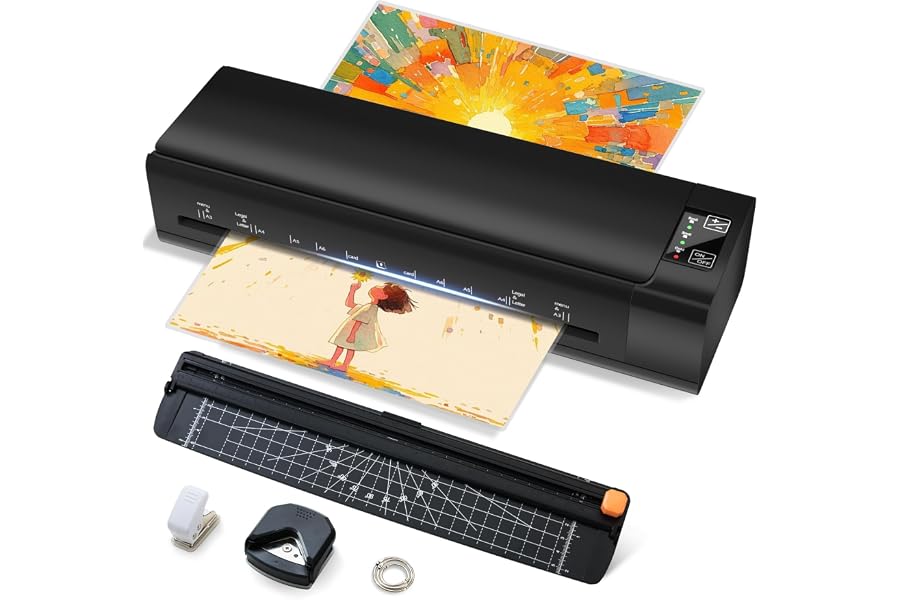 Chilino 13 Inch A3 Laminator Machine, 9-in-1 Hot and Cold Thermal Laminator | 60s Fast Warm-Up, Anti-Jam Release System, Built-in Cutter & Corner Rounder for Home, Office & School Use