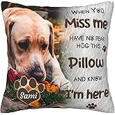 Funnylife Personalized Pet Memorial Throw Pillow with Photo Pet Memorial Gifts for Dogs Cats Loss of Dog Sympathy Gift Dog Bereavement Remembrance Picture Pillow