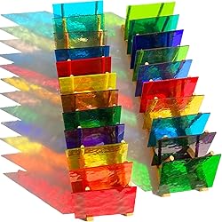 PALJOLLY 24 Sheets Rainbow Transparent Stained