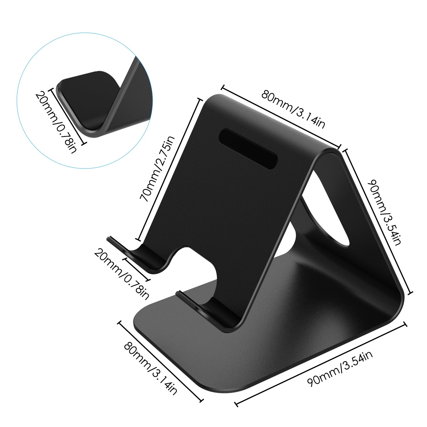 Cell Phone Stand, Lobkin T1 Cradle Dock, Charging Holder,Switch Stand for Android Smartphone and iPhone 7 Plus 6s 5s 5c 4s ,Black