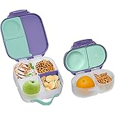 b.box Mini Lunch + Snack Containers (Lilac Pop): 2-Pack Set Includes Lunch Box (4 1/4 Cup Capacity) & Snack Box (1 3/4 Cup Capacity). Easy Open Bento Containers, School Supplies