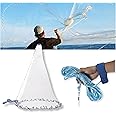 The Perfect Part Fishing Net - Nylon Cast Nets for Fishing with Zinc Sinkers, Heavy Duty Casting Net for Saltwater & Freshwater for Bait, Strong Mesh Easy Throw Fish Net for Fishing
