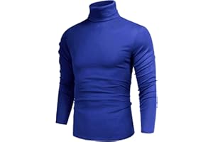 poriff Men's Casual Slim Fit Basic Tops Knitted Thermal Turtleneck Pullover Sweater