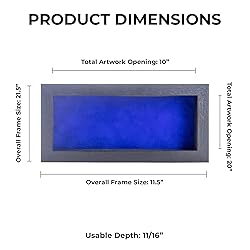 10x20 Shadow Box Frame Textured Black Wood | with a