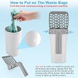 MYPIN Cat Litter Scoop with Holder and Bags 135 Count Bags Large Capacity Grey view 6