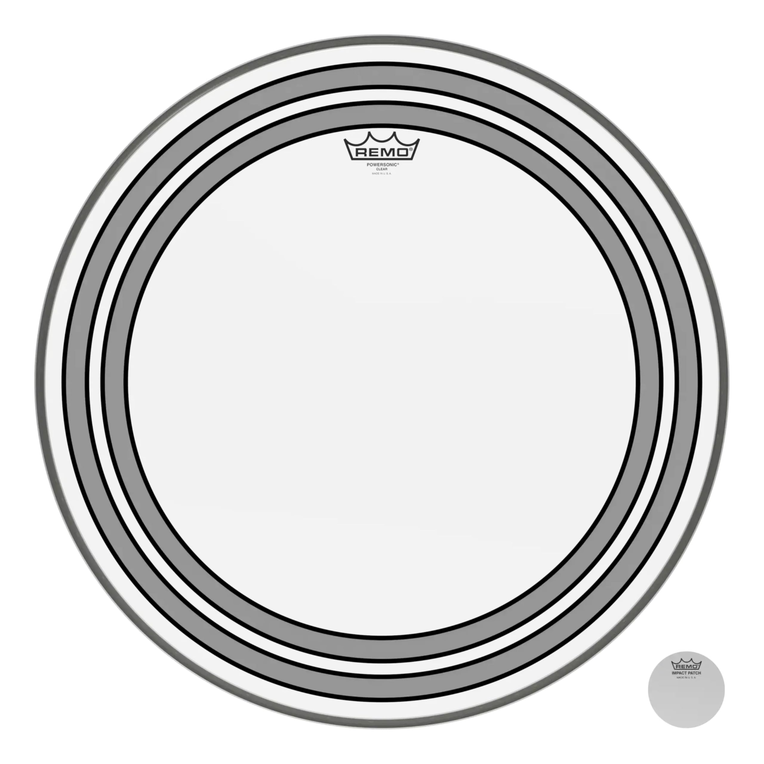 Remo Powersonic Clear Bass Schlagzeugfell Drum Head, 22" PW-1322-00