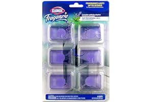 Clorox Fraganzia Adhesive Garbage Can Air Freshener Gel, Lavender with Eucalyptus Scent - No Plug, Stick On Trash Can Deodorizer and Odor Absorber, Gel Air Fresheners for Home and Kitchen, 6 Count