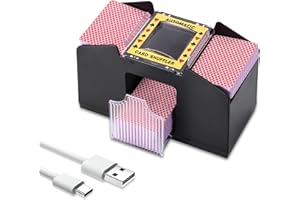 AOZBZ Card Shuffler, Automatic Card Shuffler Machine Electronic Casino Poker Card Shuffling Support Battery Operated and USB Charging Playing Card Shuffling Tool