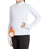 FitsT4 Sports Girls Fleece Long Sleeve Shirts Thumbhole Horse Riding Shirt Kids Equestrain Half Zip Thermal Jacket