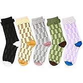 Benefeet Sox Womens Fun Patterned Crew Socks Gilrl Novelty Cute Cotton Casual Socks Colorful Checkered Argyle Dress Sock