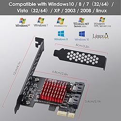 MZHOU 2 SATA Expansion Card, PCI-E 3.0 GEN3 JMICRON