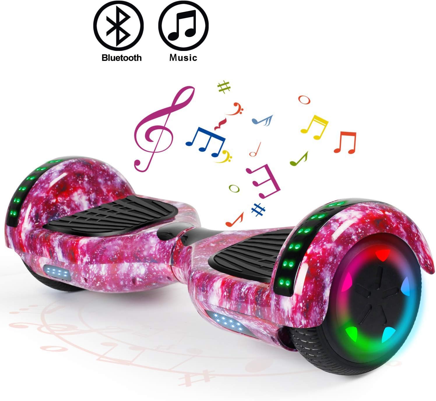 FLYING-ANT Hoverboard Self Balancing Scooters 6.5" Flash Two-Wheel Self Balancing Hoverboard with Bluetooth Speaker and LED Lights for Kids and Adults Gift