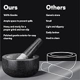 H&S Premium Granite Mortar and Pestle Large 16cm Diameter Black view 7