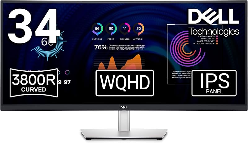 Dell P3424WE 34 inch USB-C Monitor 3440x1440 IPS 60Hz 5ms 99% sRGB